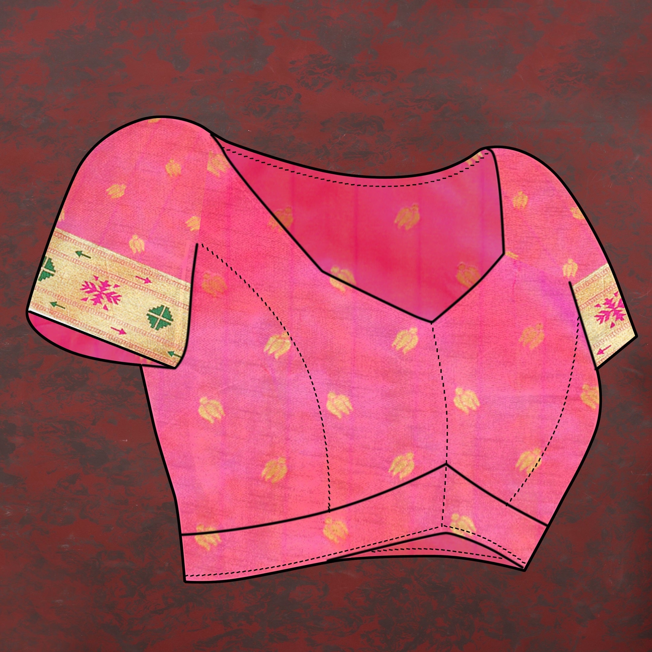 Vedant Vastram Pink Color Paithani Silk Saree - Pink | Grocsy