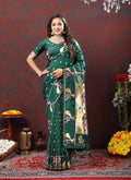 Vedant Vastram Rama Color Paithani Silk Saree - Rama | Grocsy