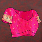 Vedant Vastram Rani Pink Color Paithani Silk Saree - Rani Pink | Grocsy
