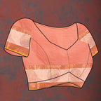 Vedant Vastram Peach Color Kanjeevaram Cotton Silk Saree - Peach | Grocsy