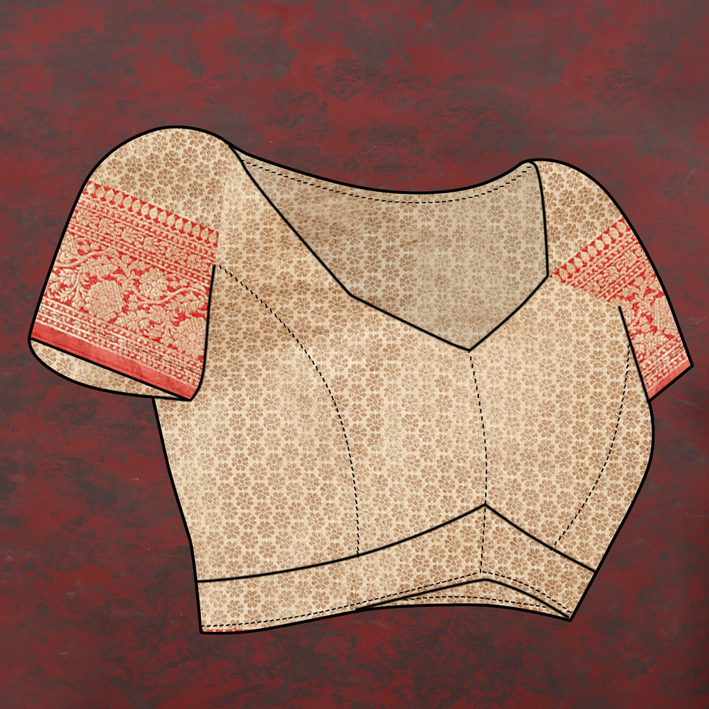 Vedant Vastram Beige Color Banarasi Silk Saree - Beige | Grocsy