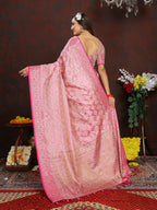 Vedant Vastram Baby Pink Color Banarasi Silk Saree - Baby Pink | Grocsy