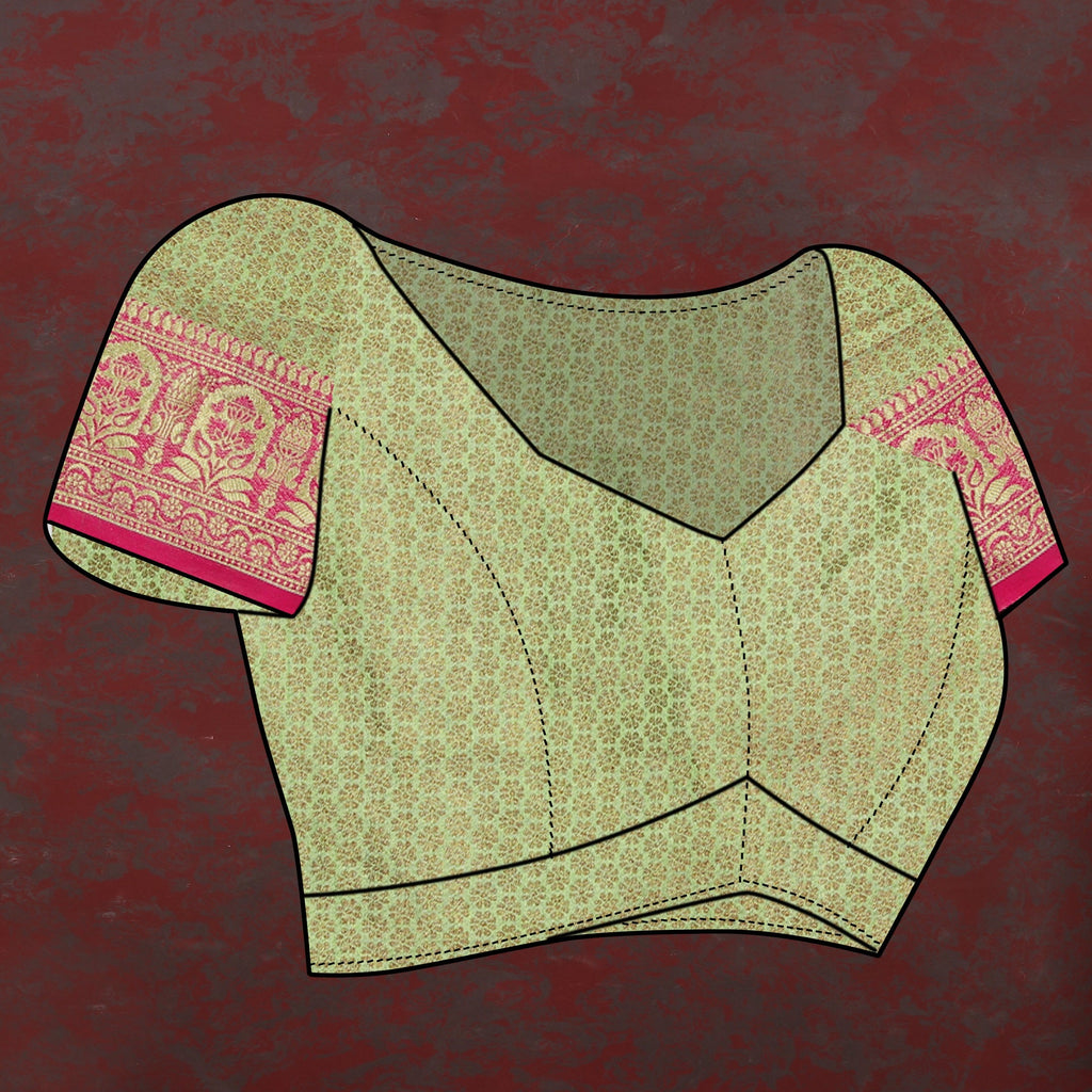 Vedant Vastram Parrot Color Banarasi Silk Saree - Parrot | Grocsy