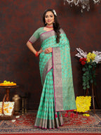 Vedant Vastram See Green Color Banarasi Silk Saree - See Green | Grocsy