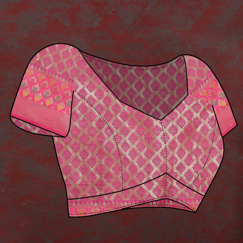 Vedant Vastram Rama Color Kanjeevaram Organza Silk Saree - Rama | Grocsy