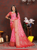 Vedant Vastram Baby Pink Color Kanjeevaram Organza Silk Saree - Baby Pink | Grocsy