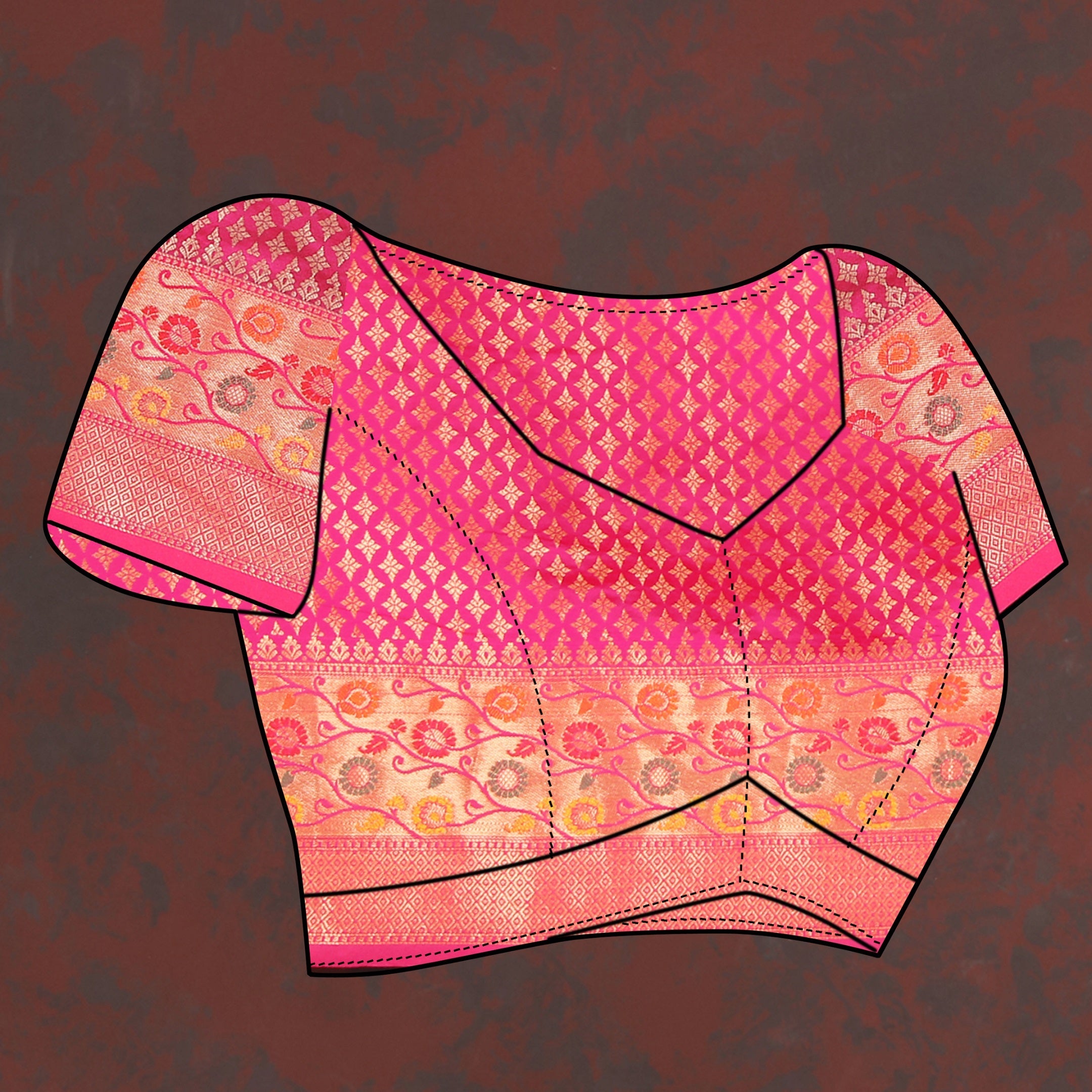 Vedant Vastram Pink Color Kanjeevaram Organza Silk Saree - Pink | Grocsy