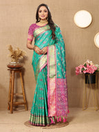Vedant Vastram See Green Color Kanjeevaram Patola Silk Saree - See Green | Grocsy