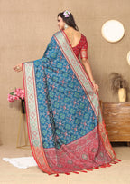 Vedant Vastram Navy Blue Color Kanjeevaram Patola Silk Saree - Navy Blue | Grocsy