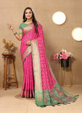 Vedant Vastram Pink Color Kanjeevaram Patola Silk Saree - Pink | Grocsy