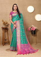Vedant Vastram See Green Color Kanjeevaram Patola Silk Saree - See Green | Grocsy