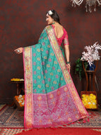 Vedant Vastram See Green Color Kanjeevaram Patola Silk Saree - See Green | Grocsy