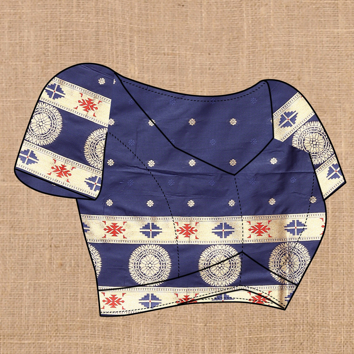 Vedant Vastram Navy Blue Color Paithani Silk Saree - Navy Blue | Grocsy