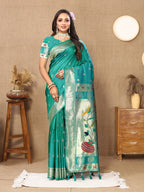 Vedant Vastram See Green Color Paithani Silk Saree - See Green | Grocsy