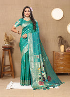 Vedant Vastram See Green Color Paithani Silk Saree - See Green | Grocsy