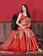 Vedant Vastram Red Color Kanjeevaram Silk Saree - Red | Grocsy