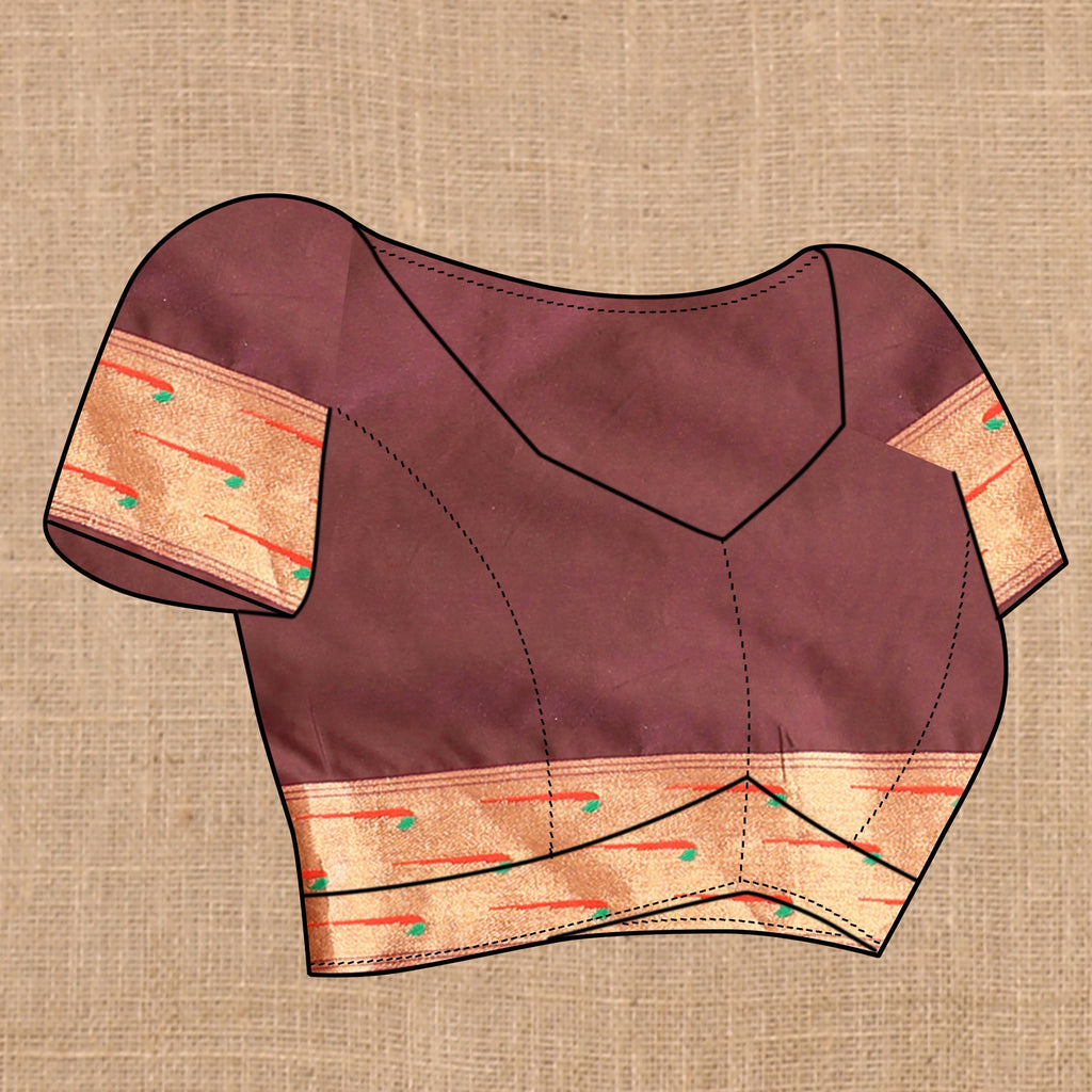 Vedant Vastram Brown Color Paithani Silk Saree - Brown | Grocsy