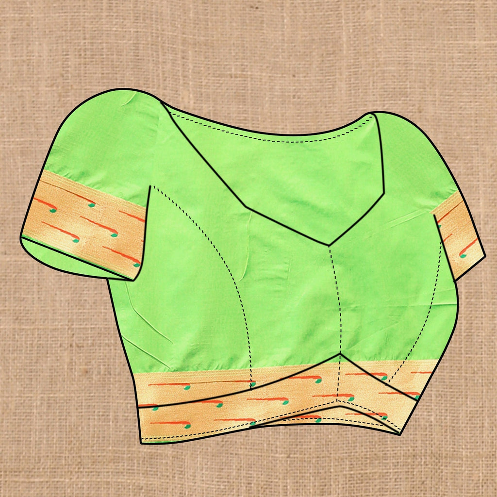 Vedant Vastram Parrot Color Paithani Silk Saree - Parrot | Grocsy