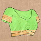 Vedant Vastram Parrot Color Paithani Silk Saree - Parrot | Grocsy