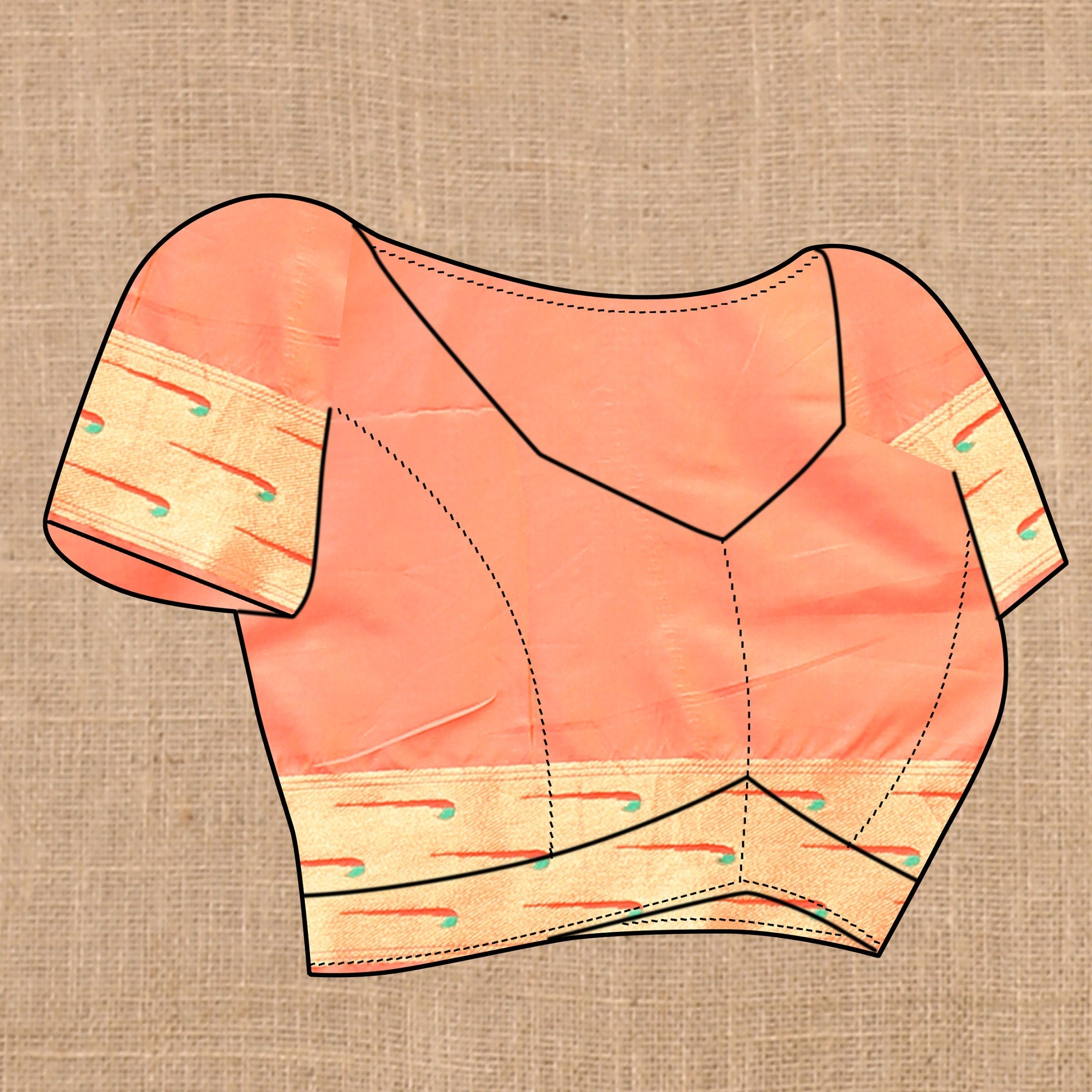 Vedant Vastram Peach Color Paithani Silk Saree - Peach | Grocsy