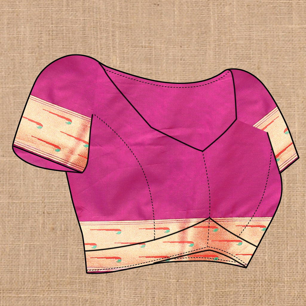Vedant Vastram Rani Pink Color Paithani Silk Saree - Rani Pink | Grocsy