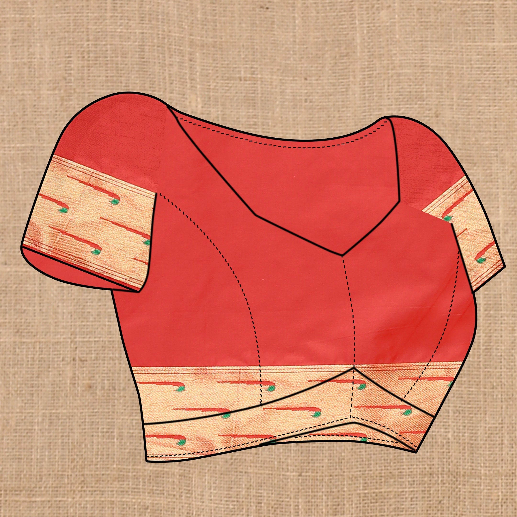 Vedant Vastram Red Color Paithani Silk Saree - Red | Grocsy