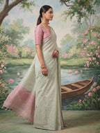 Shree Shyam Fashion Silver Tissue Silk Saree | Grocsy