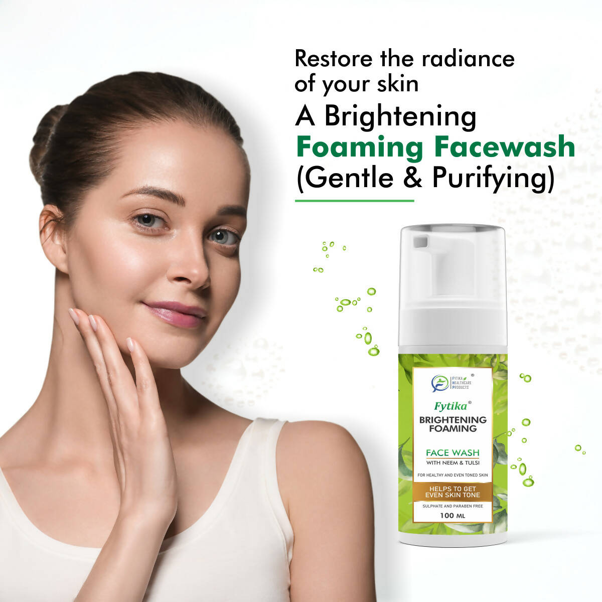 Fytika Brightening Foaming Facewash With Neem & Tulsi | Grocsy