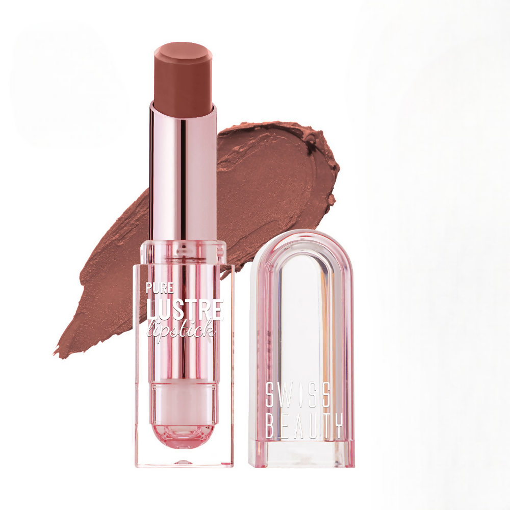 Swiss Beauty High Shine Finish Smooth Glide Pure Lustre Lipstick - 7 Twisted Caramel | Grocsy