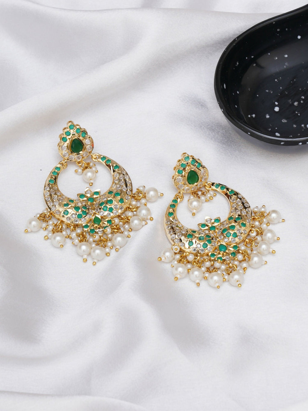Jadau Earrings (Gold) - Ruby Raang | Grocsy