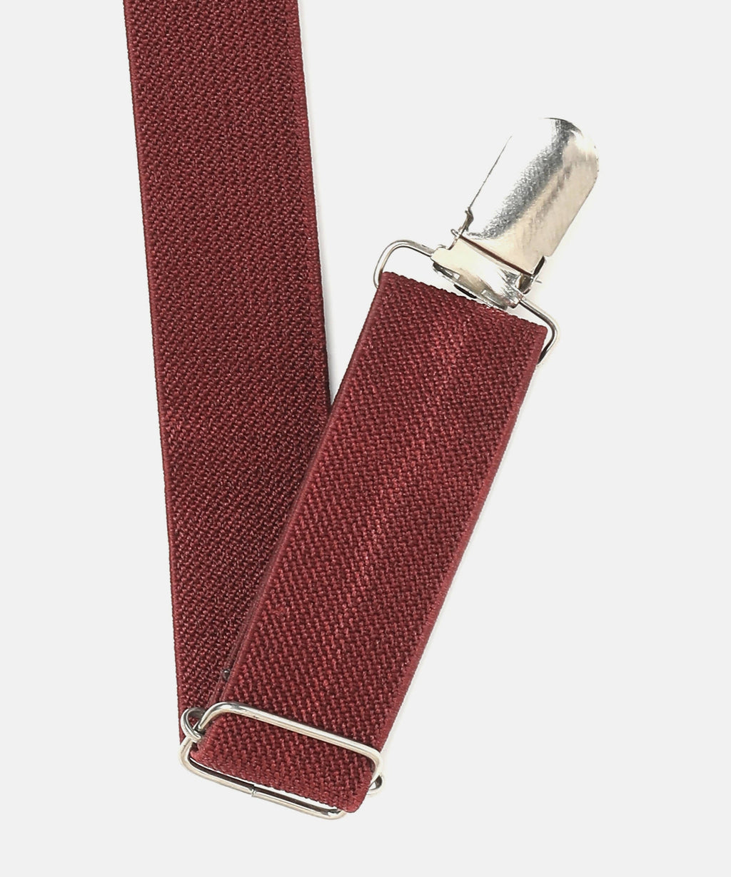 Manet Boys Solid Suspenders - Maroon | Grocsy