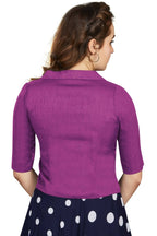 Aastha Fashion Women's Women's Purple Art Silk Button Readymade Blouse | Grocsy