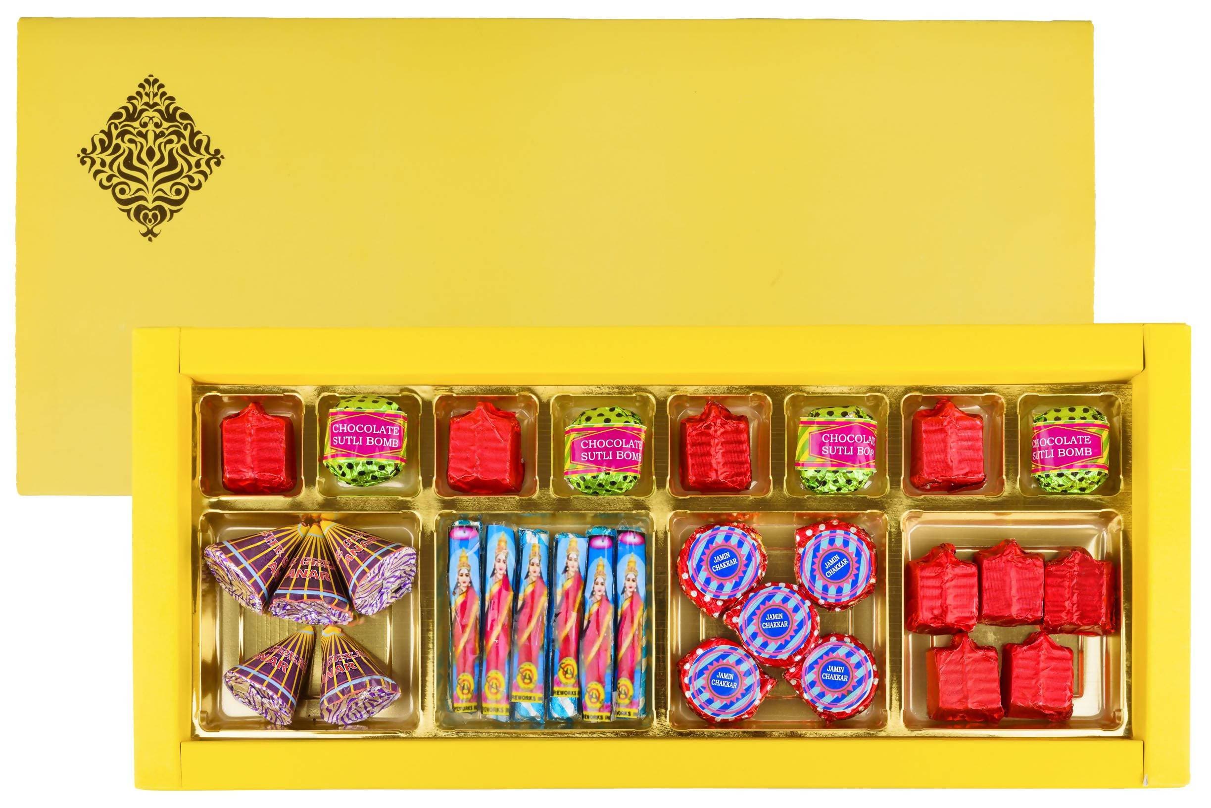 Deesha Foods Yellow Sapphire Crackers Chocolates | Grocsy