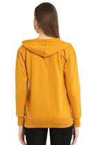 PAVONINE Mustard Color Casual Winter Wear Hoodie Sweatshirt For Girls | Grocsy