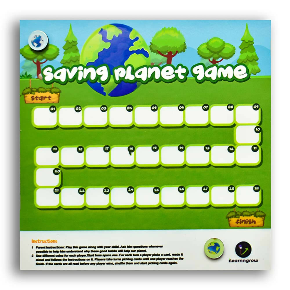 ilearnngrow Saving The Planet Board Game (Size: 10x10x1) Made by MDF Board Game for 3 - 10 years | Grocsy