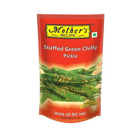 Mother's Recipe Stuffed Green Chilli Pickle | Grocsy