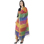 A R Silk Multi Box Gold Print Fancy Dupatta Multi Color Color Dupatta or Chunni | Grocsy