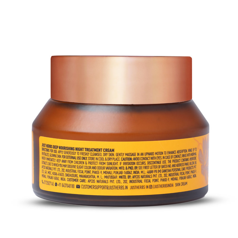 Just Herbs Pure Ghee & 24K Gold Deep Nourishing Night Treatment Cream | Grocsy