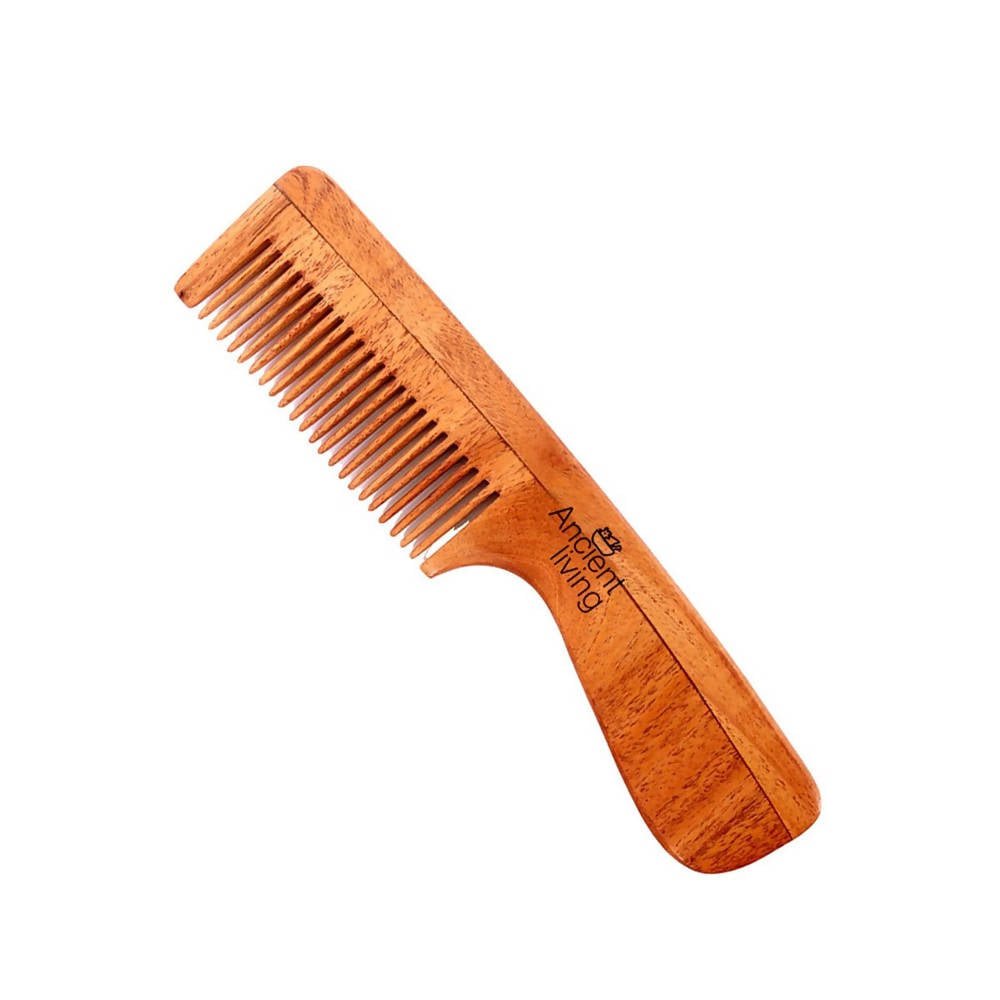 Ancient Living Neem Wood Comb With Handle | Grocsy