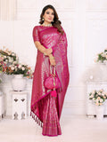 Vedant Vastram Soft Litchi Silk Kanjeevaram Silk Saree - Rani | Grocsy