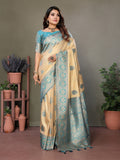 Vedant Vastram Viscose Silk Kanjeevaram Silk Saree - Rama | Grocsy