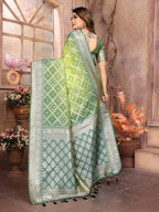 Vedant Vastram Soft Litchi Silk Kanjeevaram Silk Saree - Parrot | Grocsy