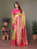 Vedant Vastram Tissue Silk Paithani Silk Saree - Gold | Grocsy