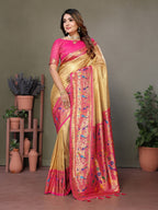 Vedant Vastram Tissue Silk Paithani Silk Saree - Gold | Grocsy