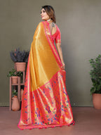 Vedant Vastram Tissue Silk Paithani Silk Saree - Mustard | Grocsy