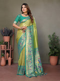Vedant Vastram Tissue Silk Paithani Silk Saree - Parrot | Grocsy