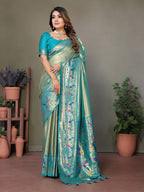 Vedant Vastram Tissue Silk Paithani Silk Saree - Rama | Grocsy