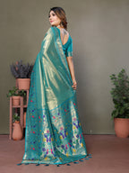 Vedant Vastram Tissue Silk Paithani Silk Saree - Rama | Grocsy