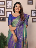 Vedant Vastram Tissue Silk Paithani Silk Saree - Pista | Grocsy