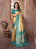 Vedant Vastram Tissue Silk Paithani Silk Saree - Yellow | Grocsy